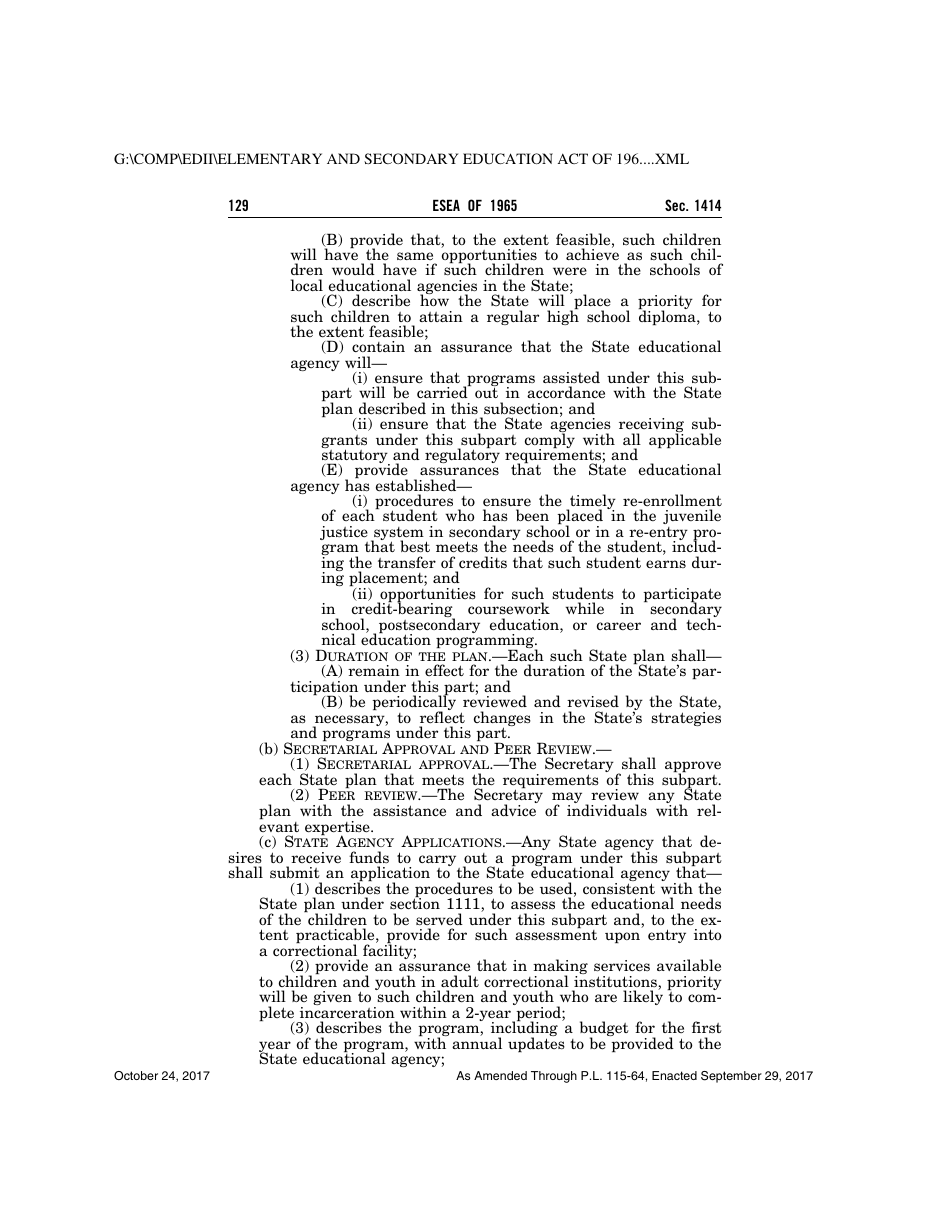 Elementary and Secondary Education Act of 1965, Page 129