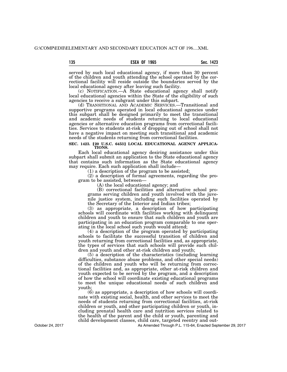 Elementary and Secondary Education Act of 1965, Page 135
