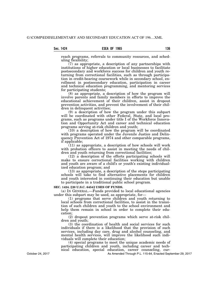 Elementary and Secondary Education Act of 1965, Page 136