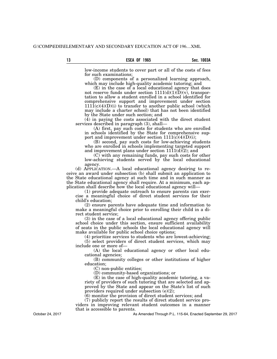 Elementary and Secondary Education Act of 1965, Page 13