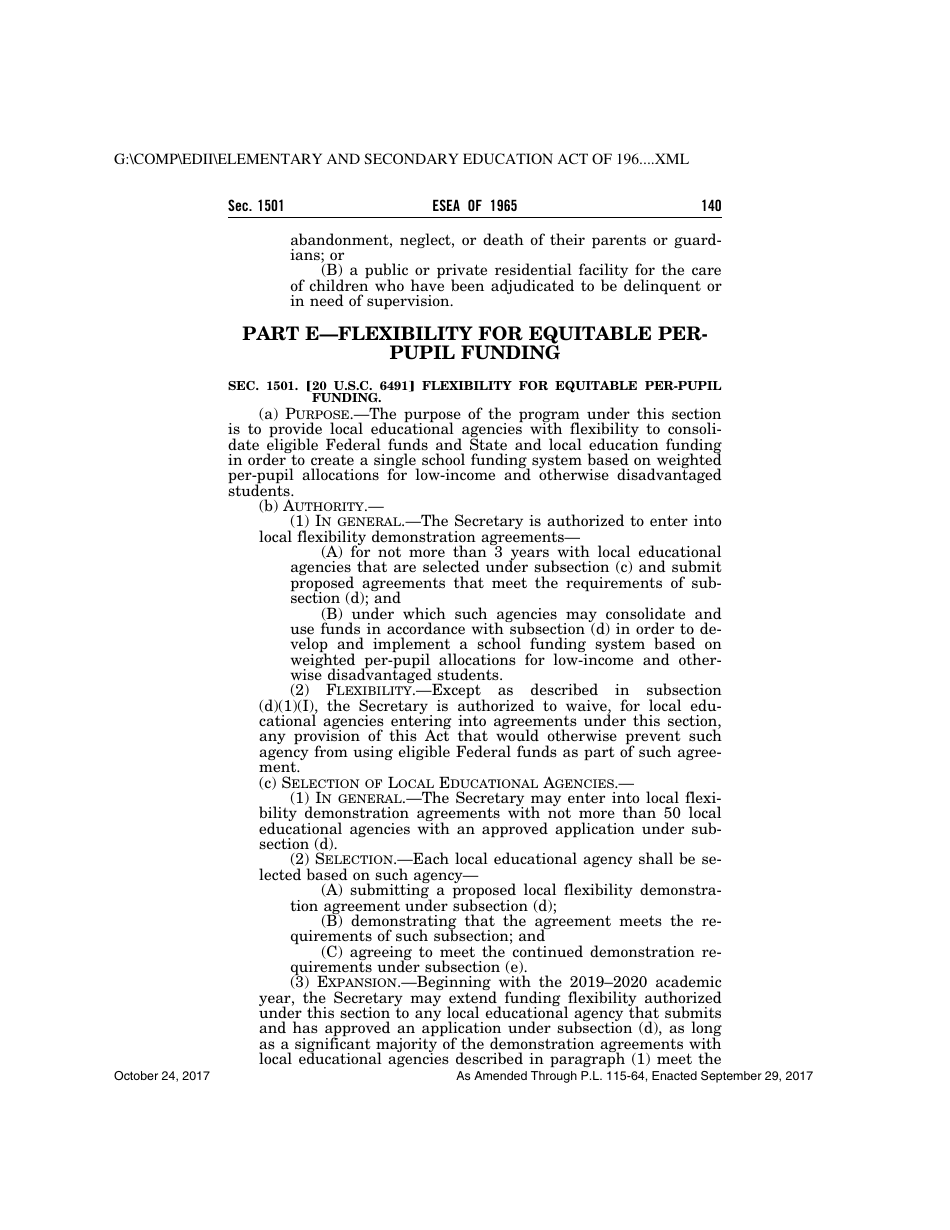 Elementary and Secondary Education Act of 1965, Page 140