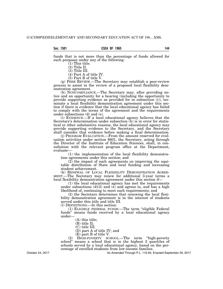 Elementary and Secondary Education Act of 1965, Page 144