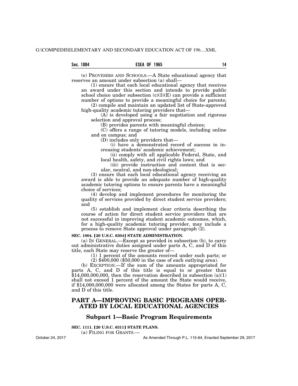 Elementary and Secondary Education Act of 1965, Page 14