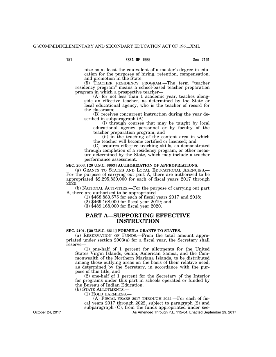 Elementary and Secondary Education Act of 1965, Page 151