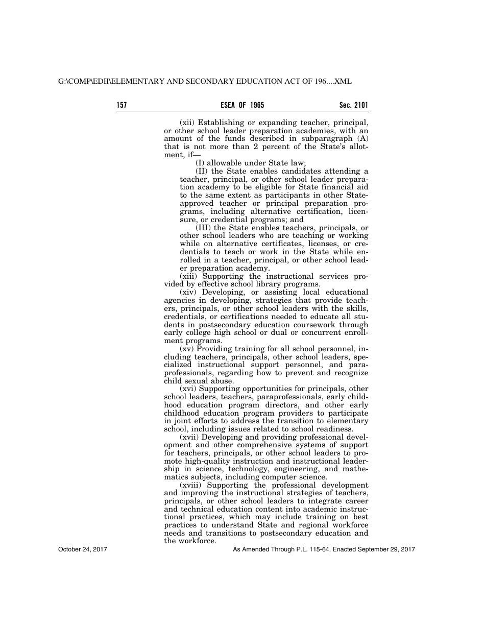 Elementary and Secondary Education Act of 1965, Page 157
