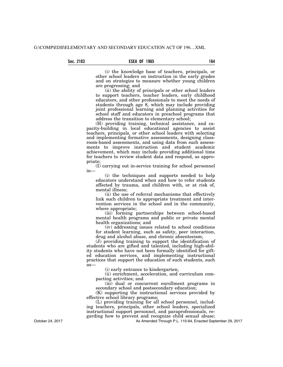 Elementary and Secondary Education Act of 1965, Page 164