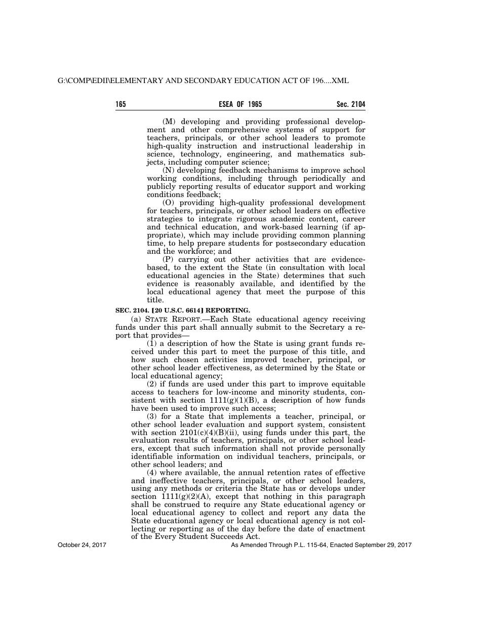 Elementary and Secondary Education Act of 1965, Page 165