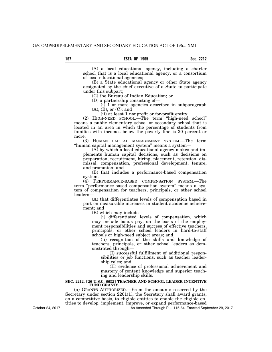 Elementary and Secondary Education Act of 1965, Page 167