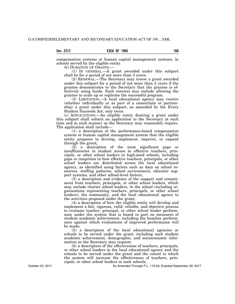 Elementary and Secondary Education Act of 1965, Page 168