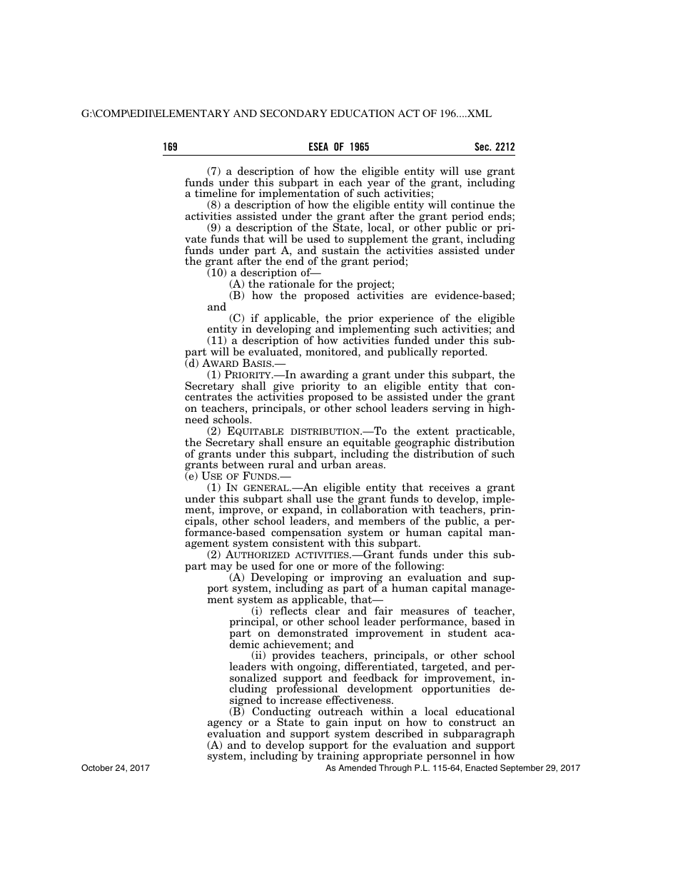 Elementary and Secondary Education Act of 1965, Page 169