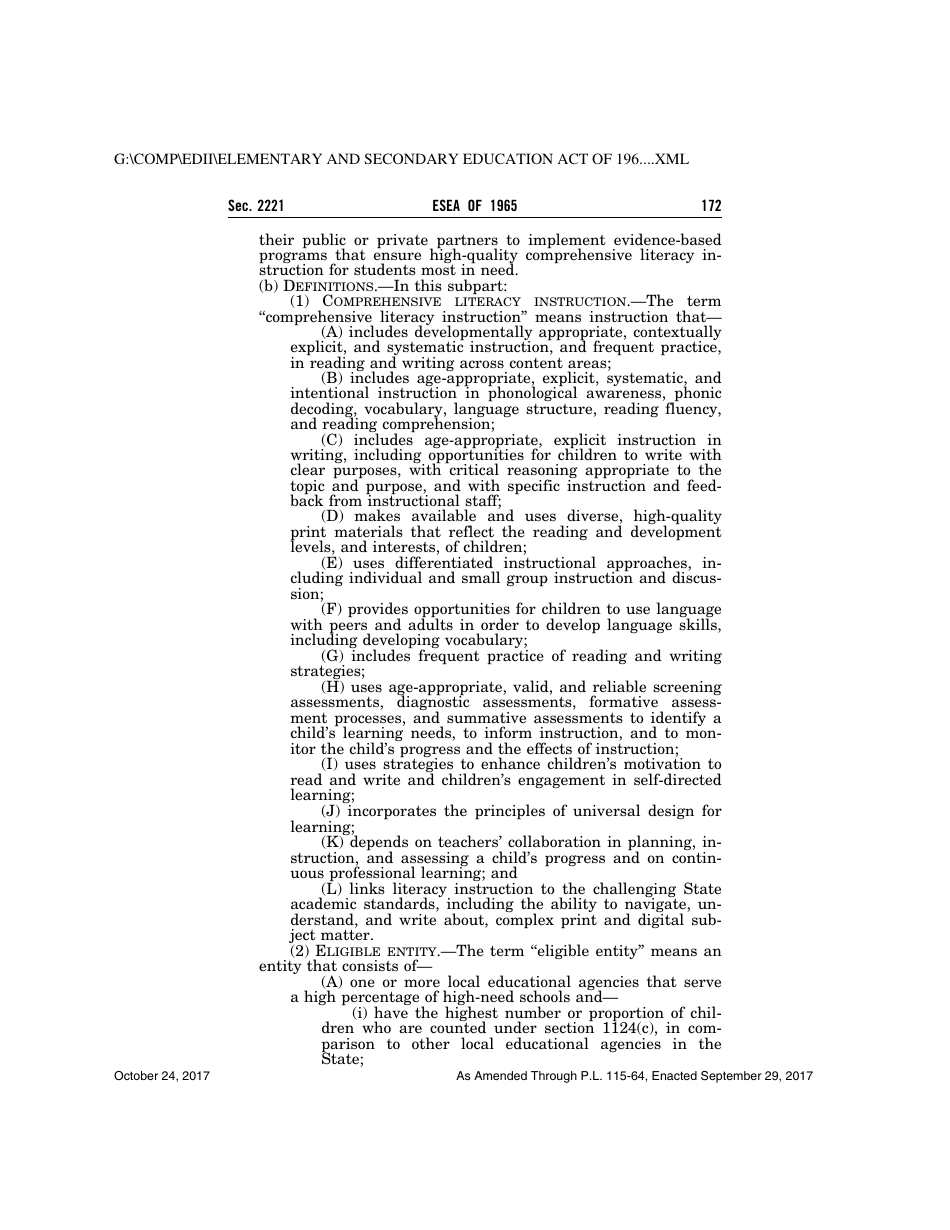 Elementary and Secondary Education Act of 1965, Page 172