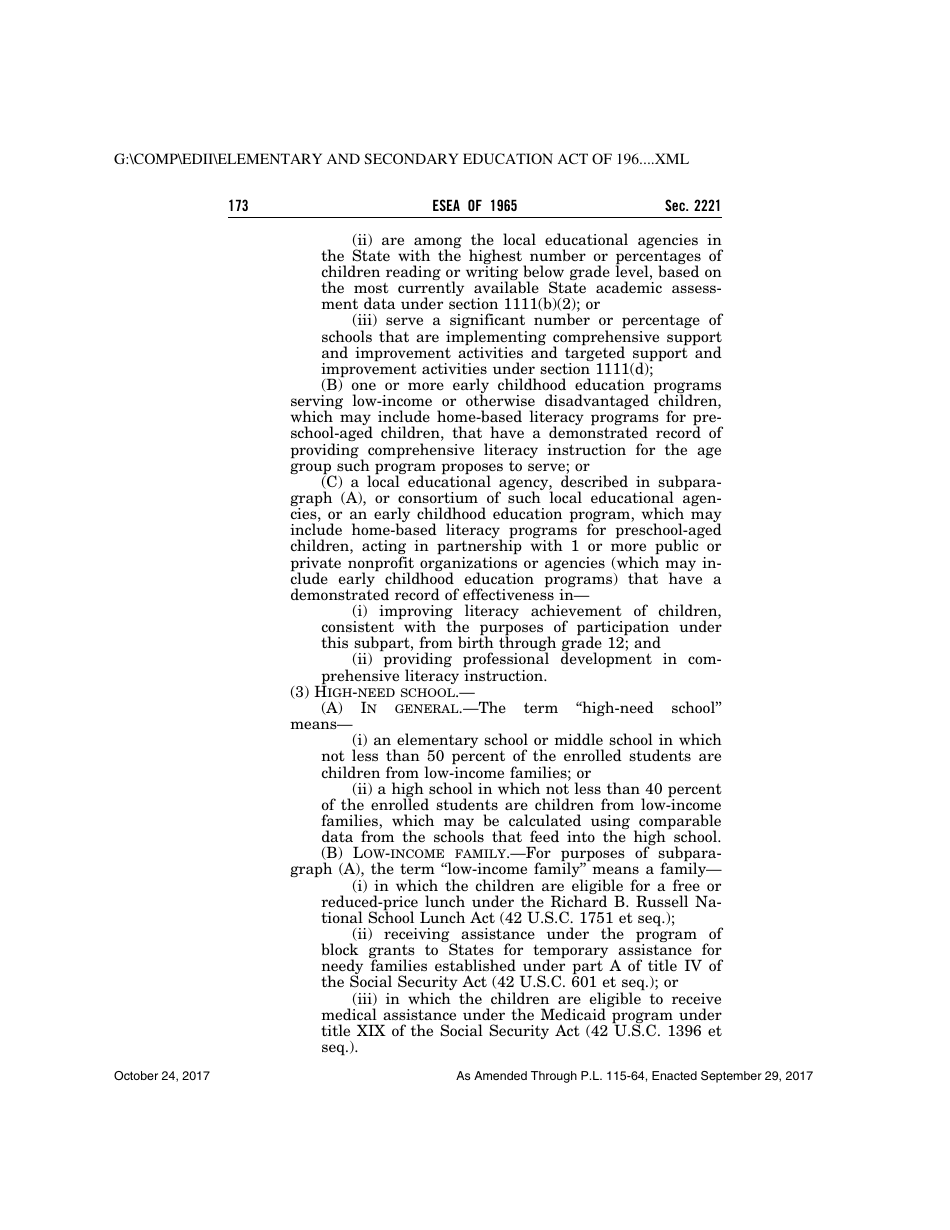 Elementary and Secondary Education Act of 1965, Page 173