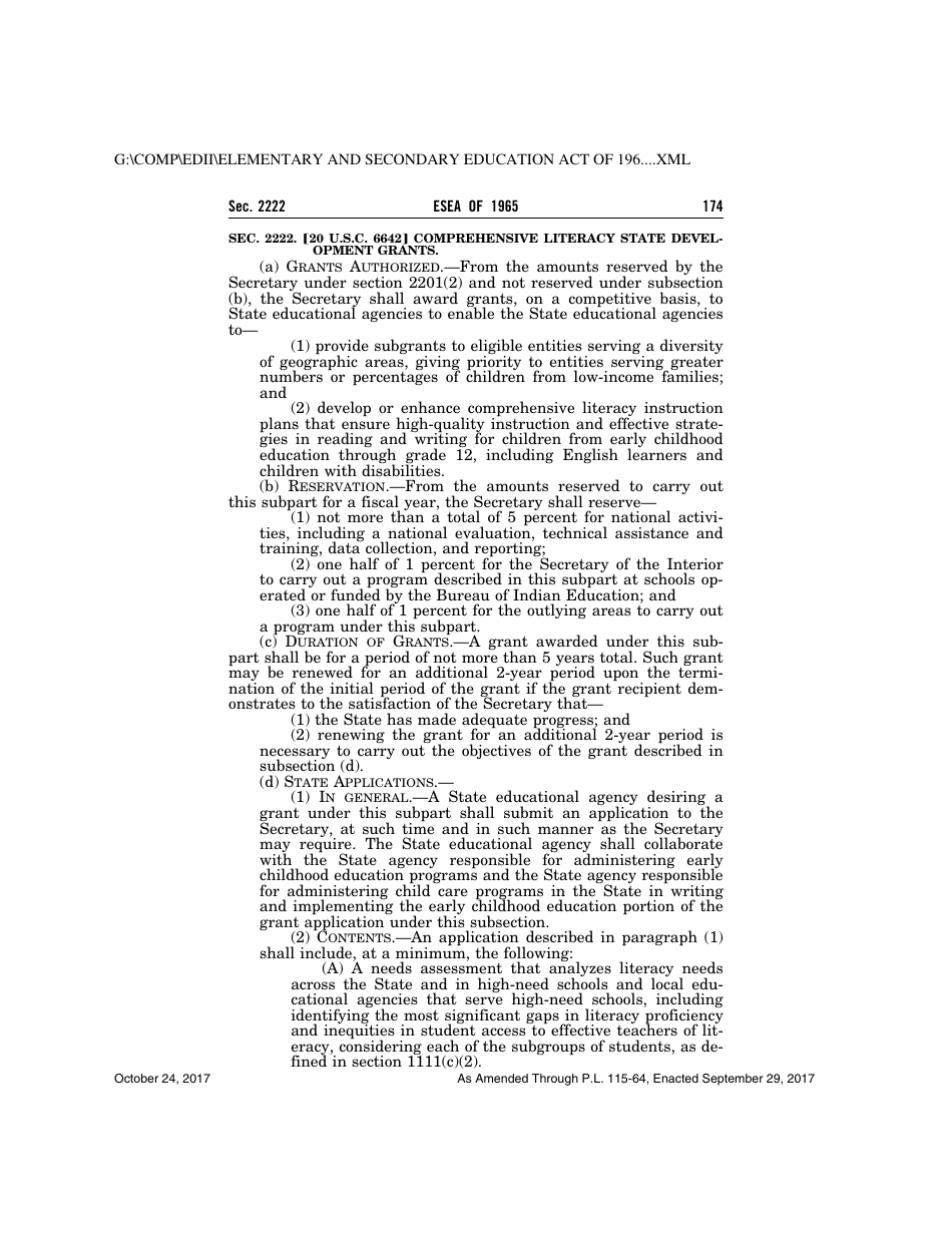 Elementary and Secondary Education Act of 1965, Page 174