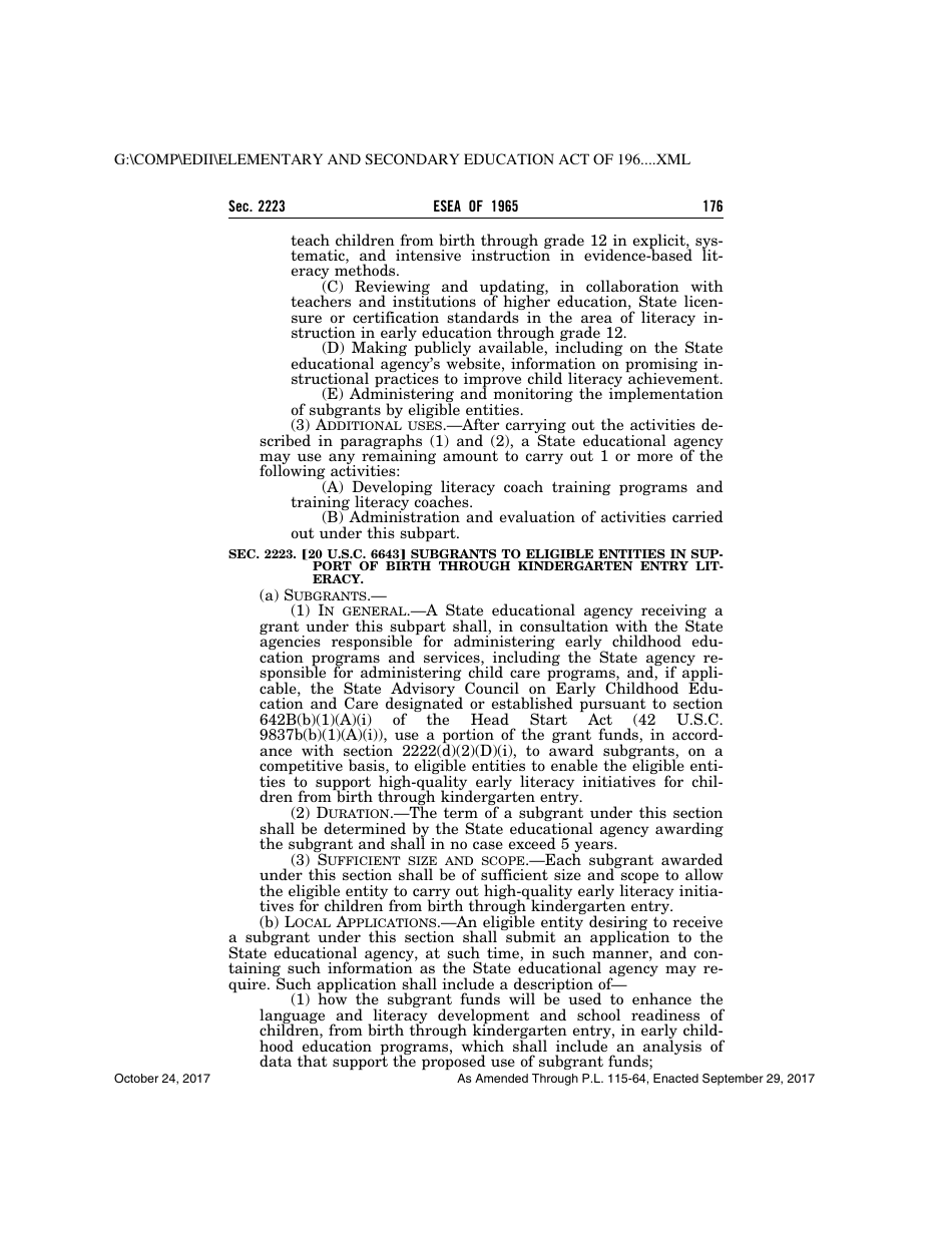 Elementary and Secondary Education Act of 1965, Page 176
