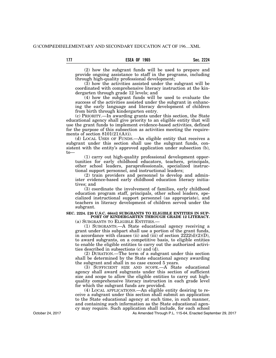 Elementary and Secondary Education Act of 1965, Page 177