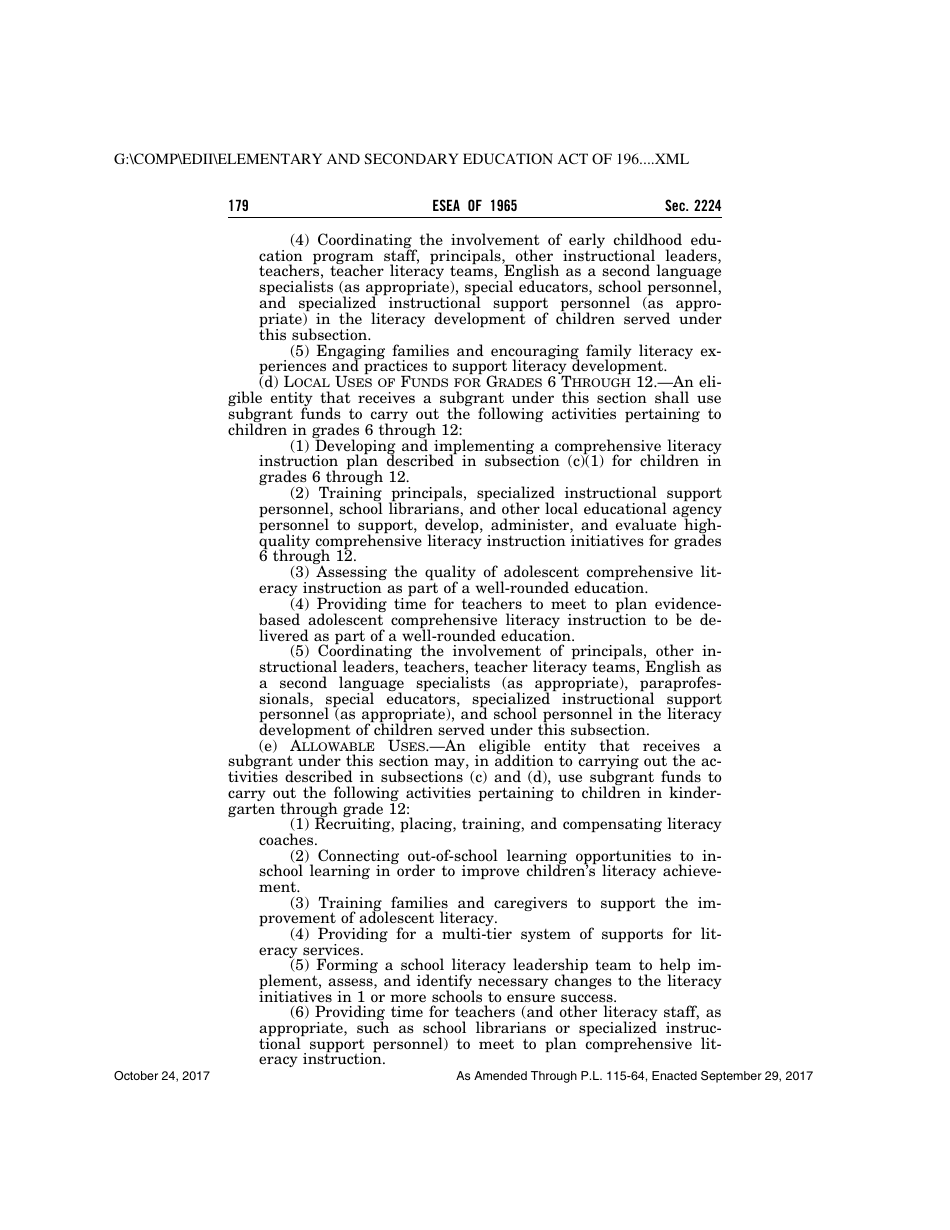 Elementary and Secondary Education Act of 1965, Page 179