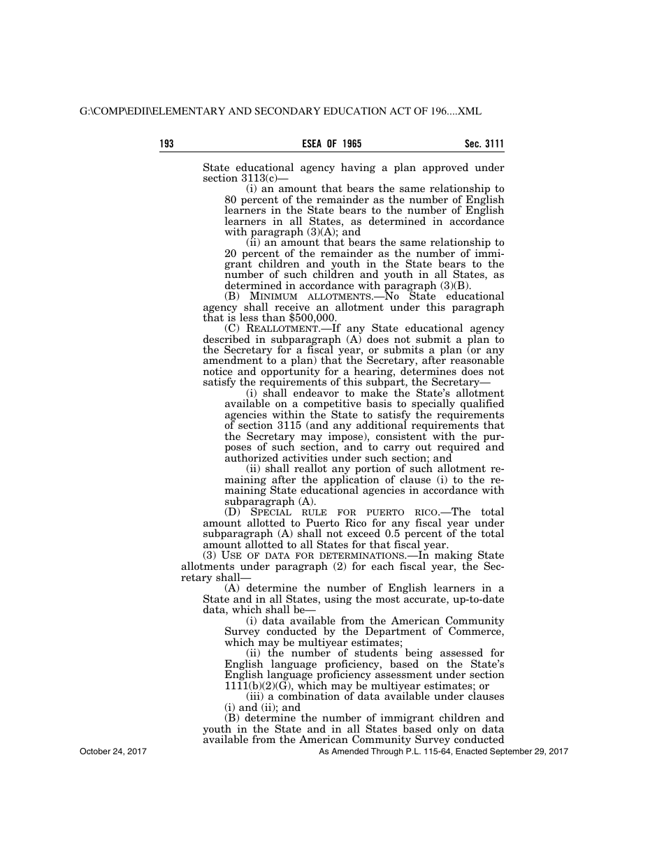 Elementary and Secondary Education Act of 1965, Page 193