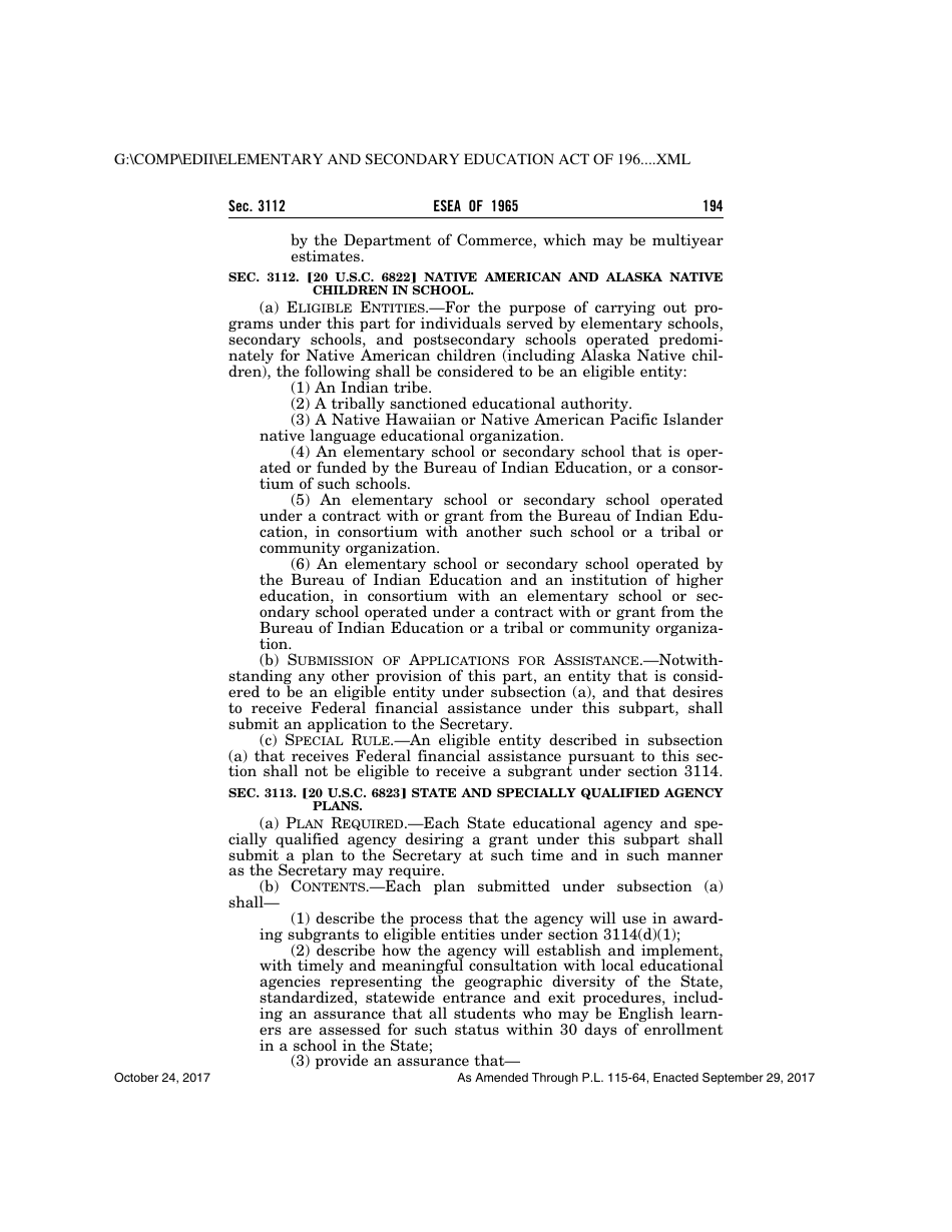 Elementary and Secondary Education Act of 1965, Page 194