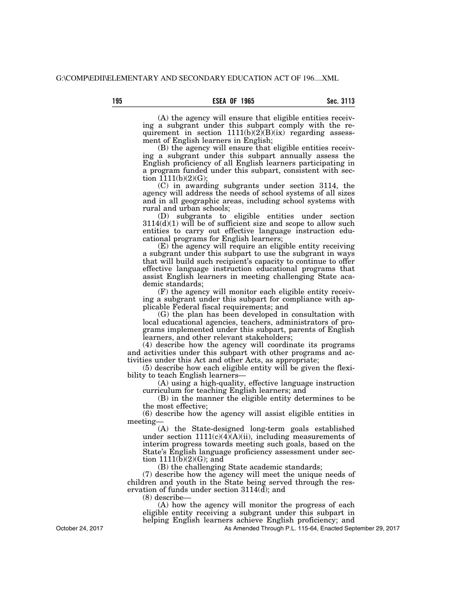 Elementary and Secondary Education Act of 1965, Page 195