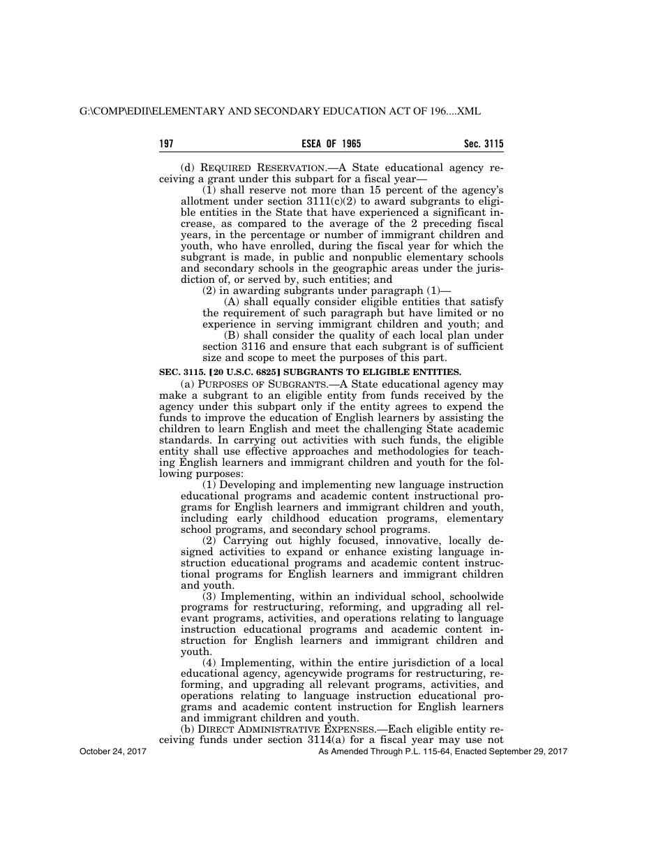 Elementary and Secondary Education Act of 1965, Page 197
