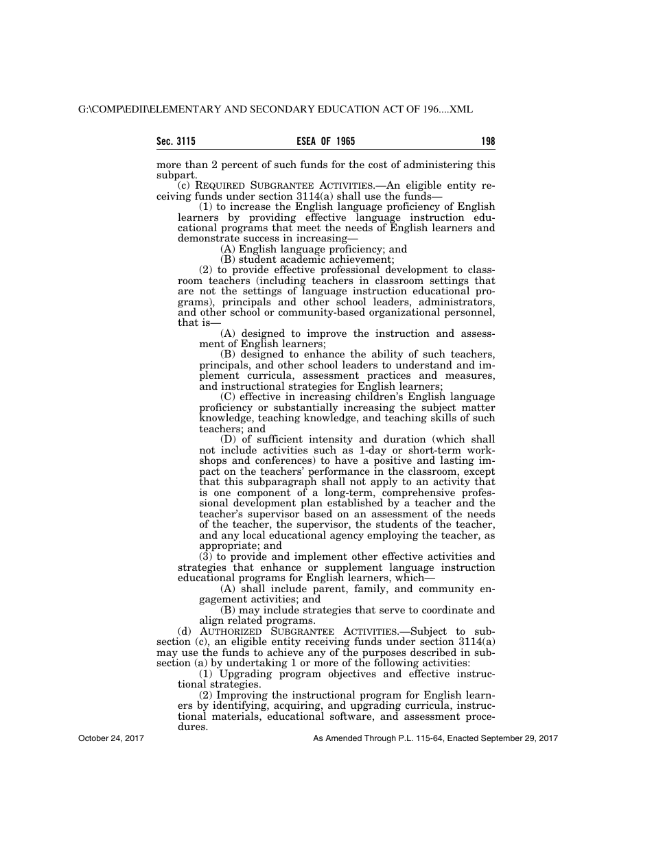 Elementary and Secondary Education Act of 1965, Page 198
