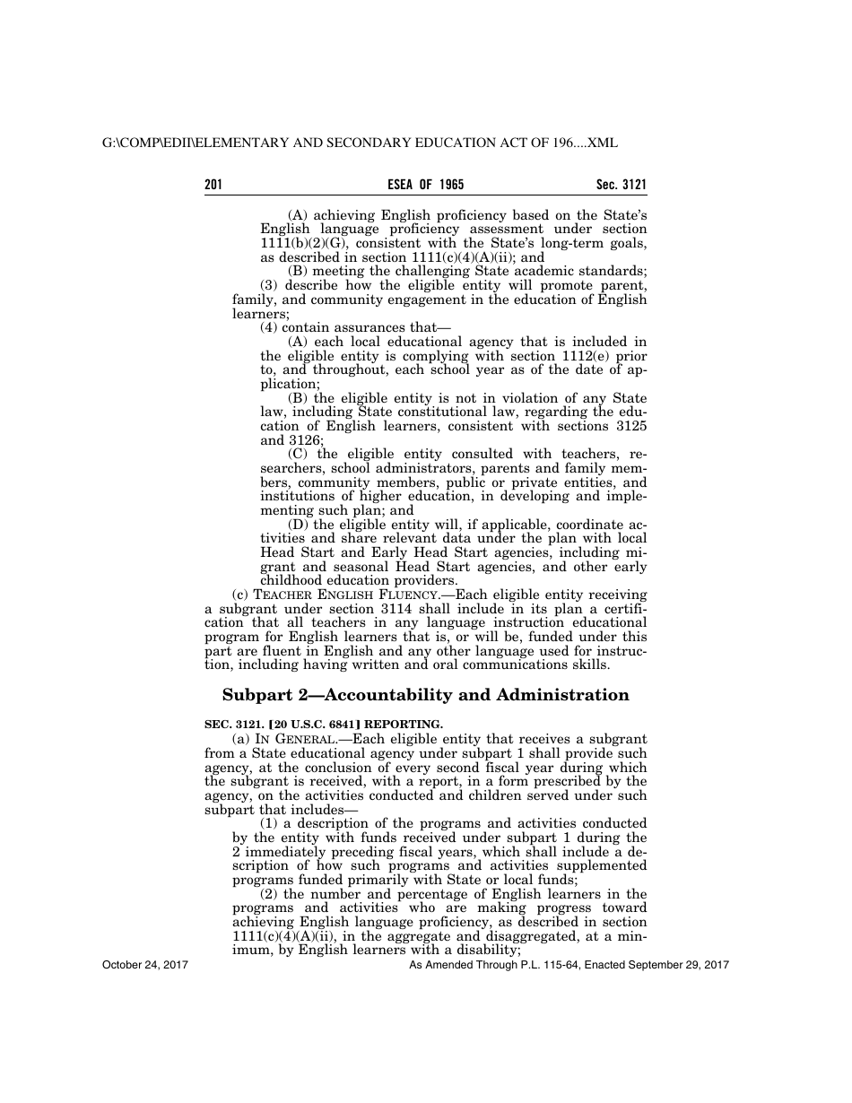Elementary and Secondary Education Act of 1965, Page 201