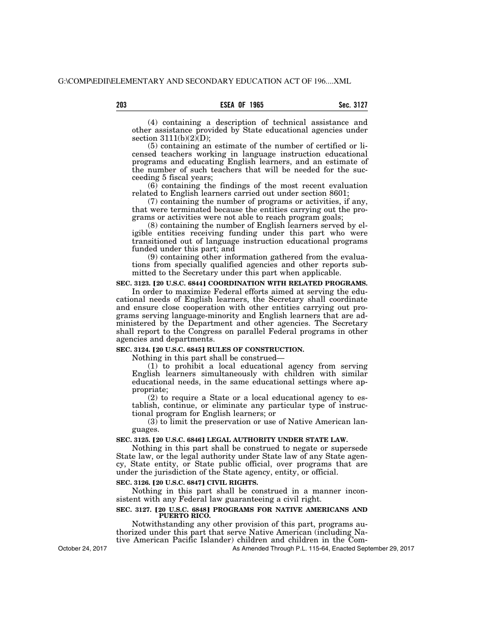 Elementary and Secondary Education Act of 1965, Page 203