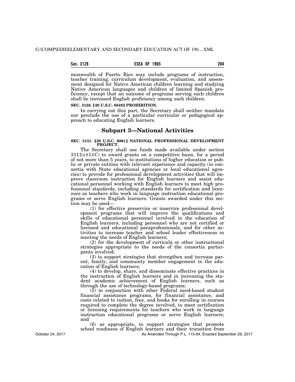 Elementary and Secondary Education Act of 1965, Page 204