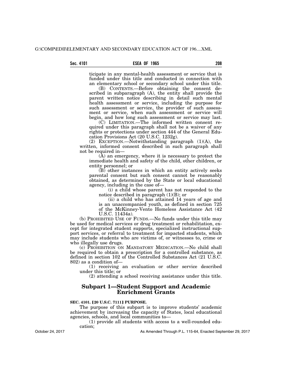 Elementary and Secondary Education Act of 1965, Page 208