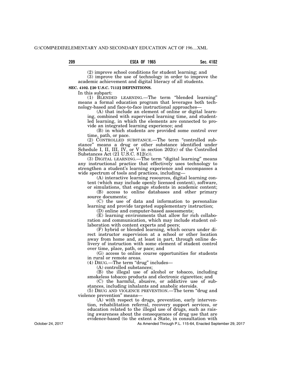 Elementary and Secondary Education Act of 1965, Page 209