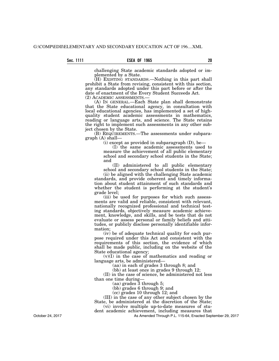 Elementary and Secondary Education Act of 1965, Page 20