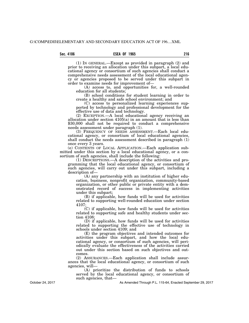 Elementary and Secondary Education Act of 1965, Page 216