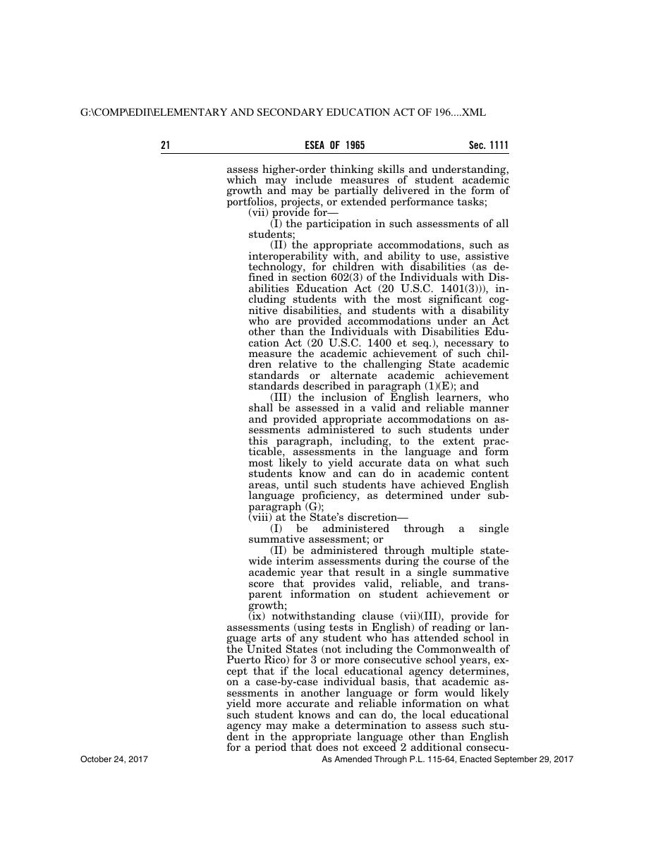 Elementary and Secondary Education Act of 1965, Page 21