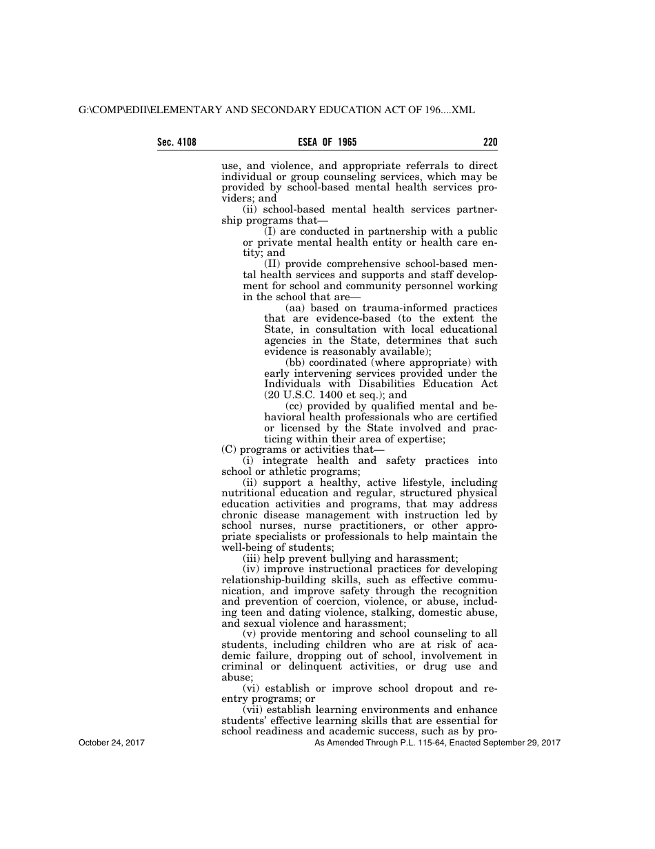 Elementary and Secondary Education Act of 1965, Page 220