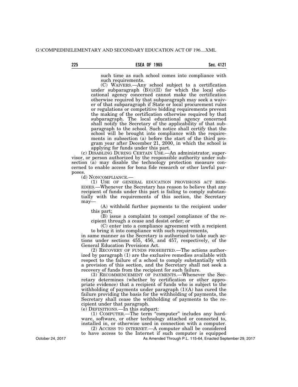 Elementary and Secondary Education Act of 1965, Page 225