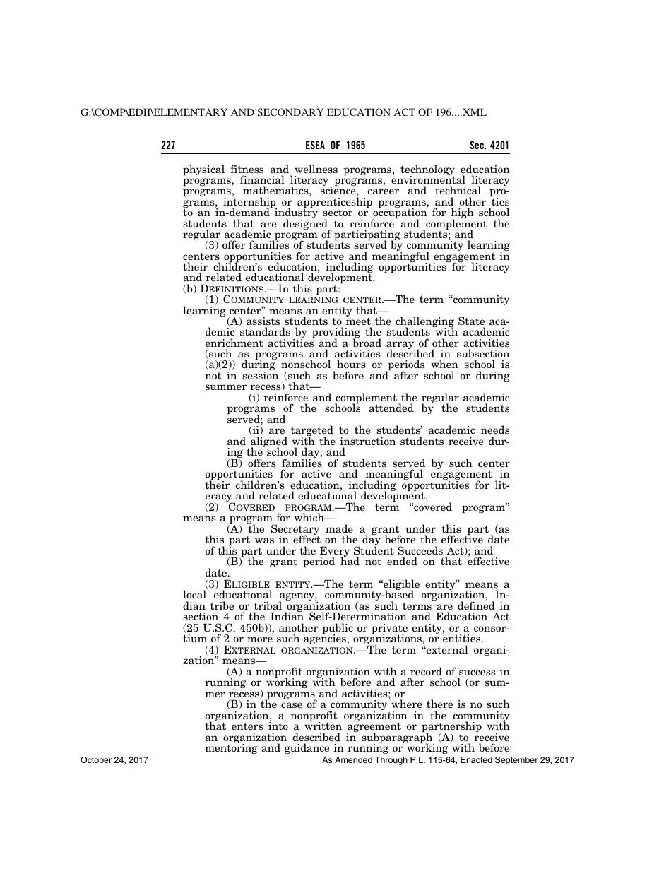 Elementary and Secondary Education Act of 1965, Page 227