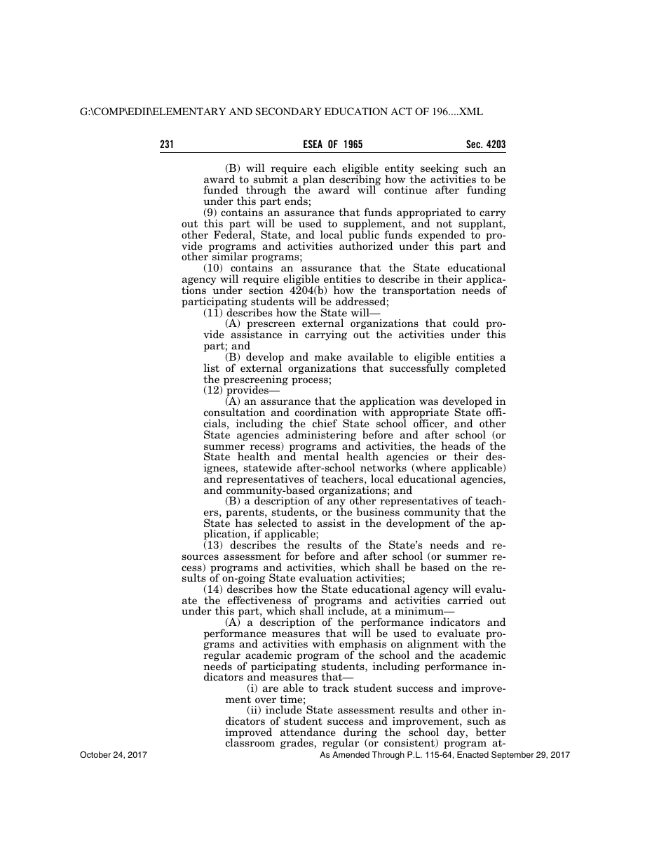 Elementary and Secondary Education Act of 1965, Page 231