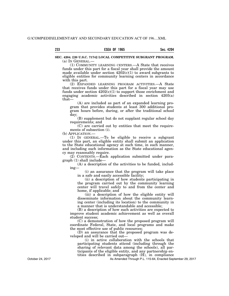 Elementary and Secondary Education Act of 1965, Page 233