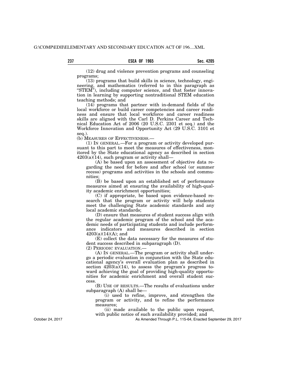 Elementary and Secondary Education Act of 1965, Page 237