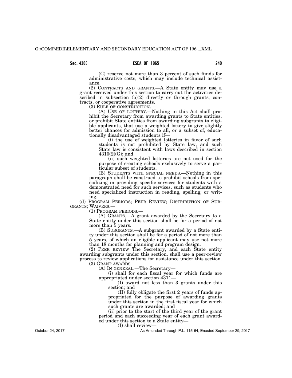 Elementary and Secondary Education Act of 1965, Page 240