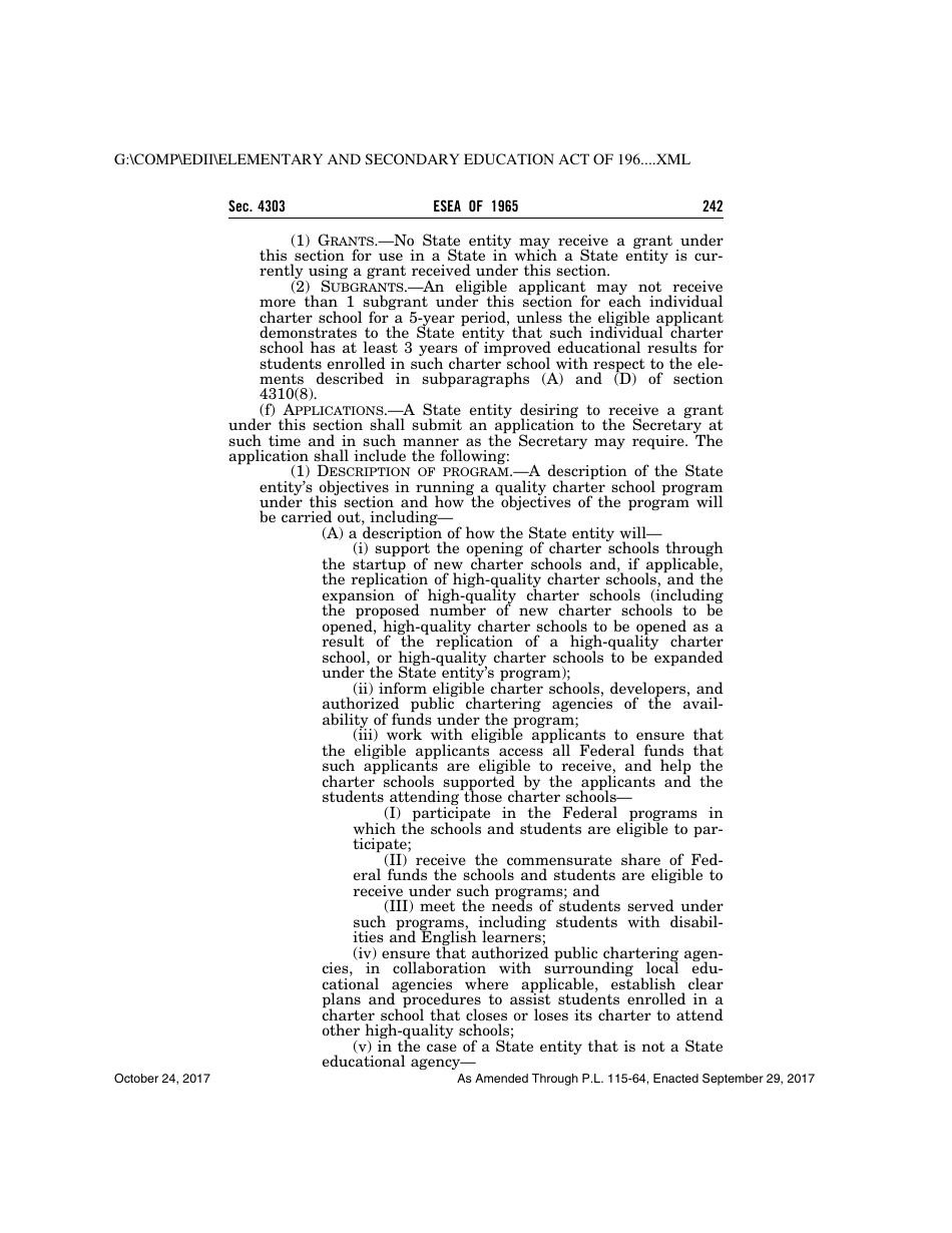 Elementary and Secondary Education Act of 1965, Page 242