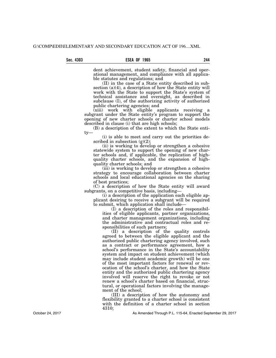 Elementary and Secondary Education Act of 1965, Page 244