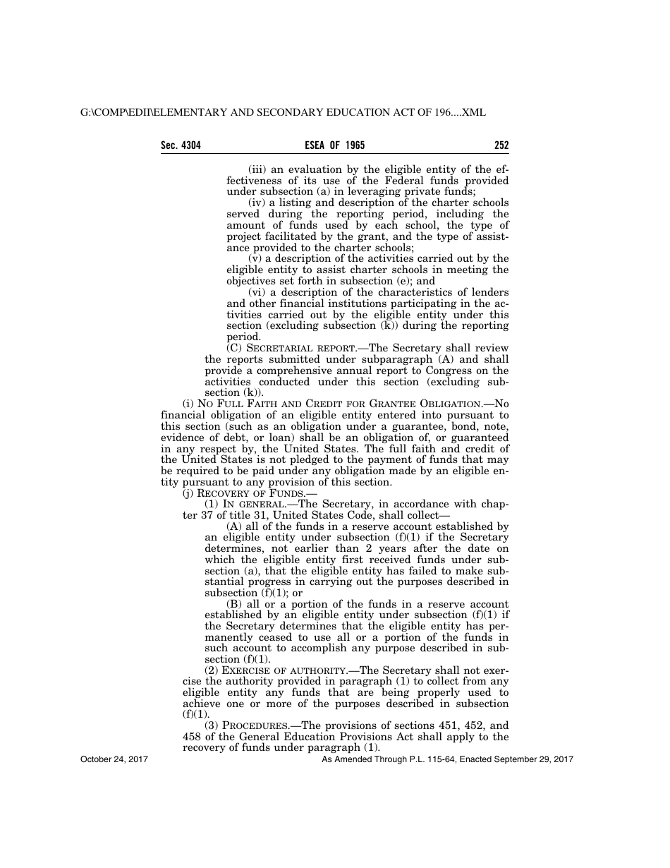 Elementary and Secondary Education Act of 1965, Page 252