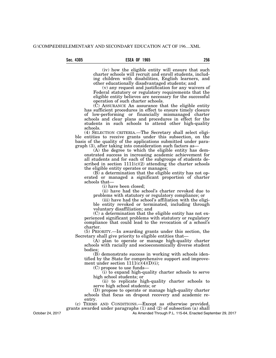 Elementary and Secondary Education Act of 1965, Page 256