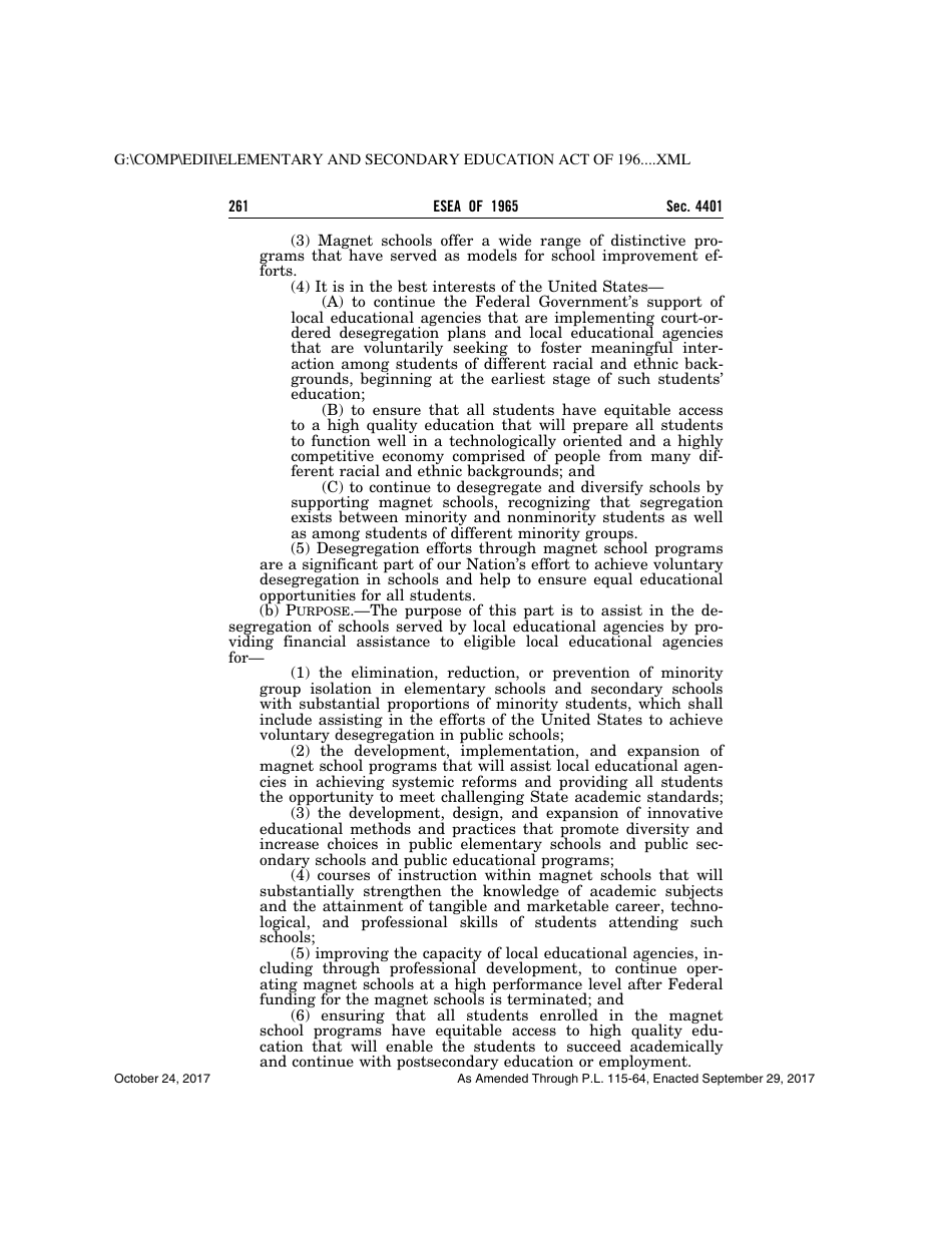 Elementary and Secondary Education Act of 1965, Page 261
