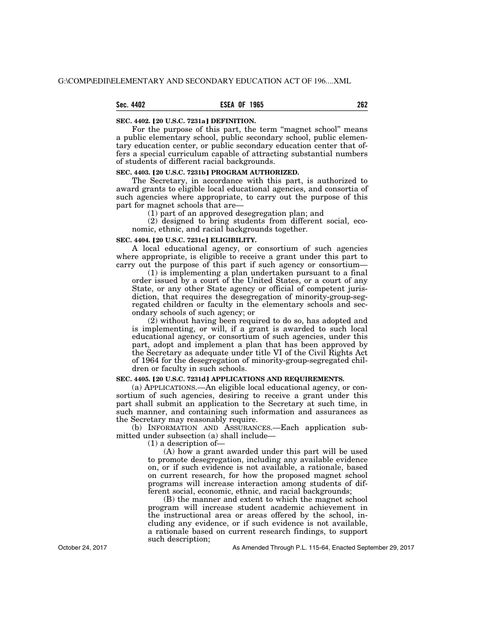 Elementary and Secondary Education Act of 1965, Page 262