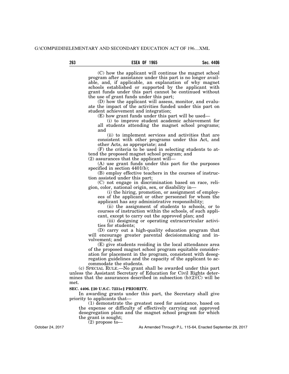 Elementary and Secondary Education Act of 1965, Page 263