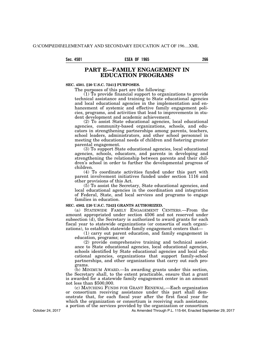 Elementary and Secondary Education Act of 1965, Page 266