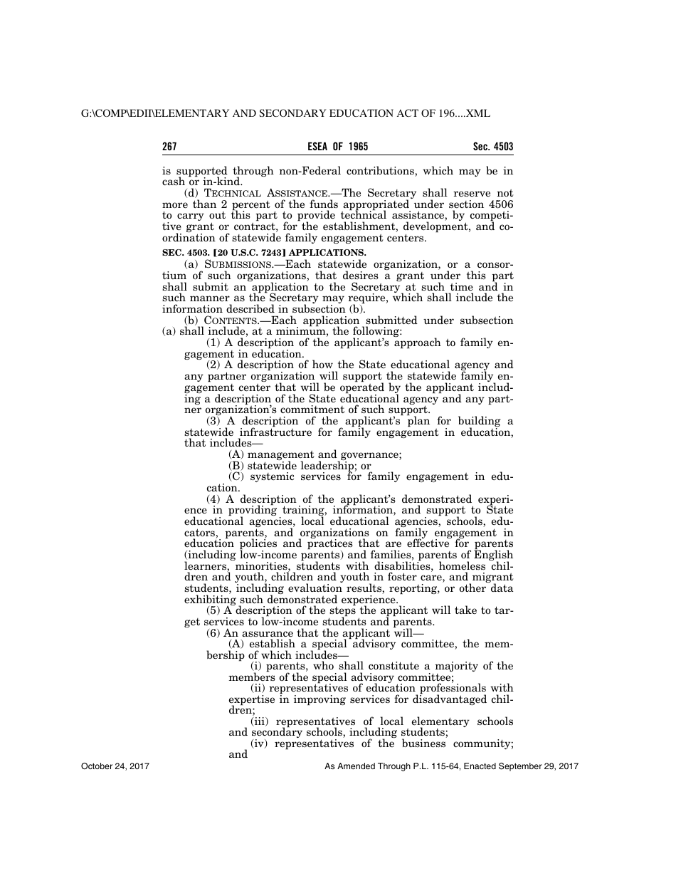 Elementary and Secondary Education Act of 1965, Page 267
