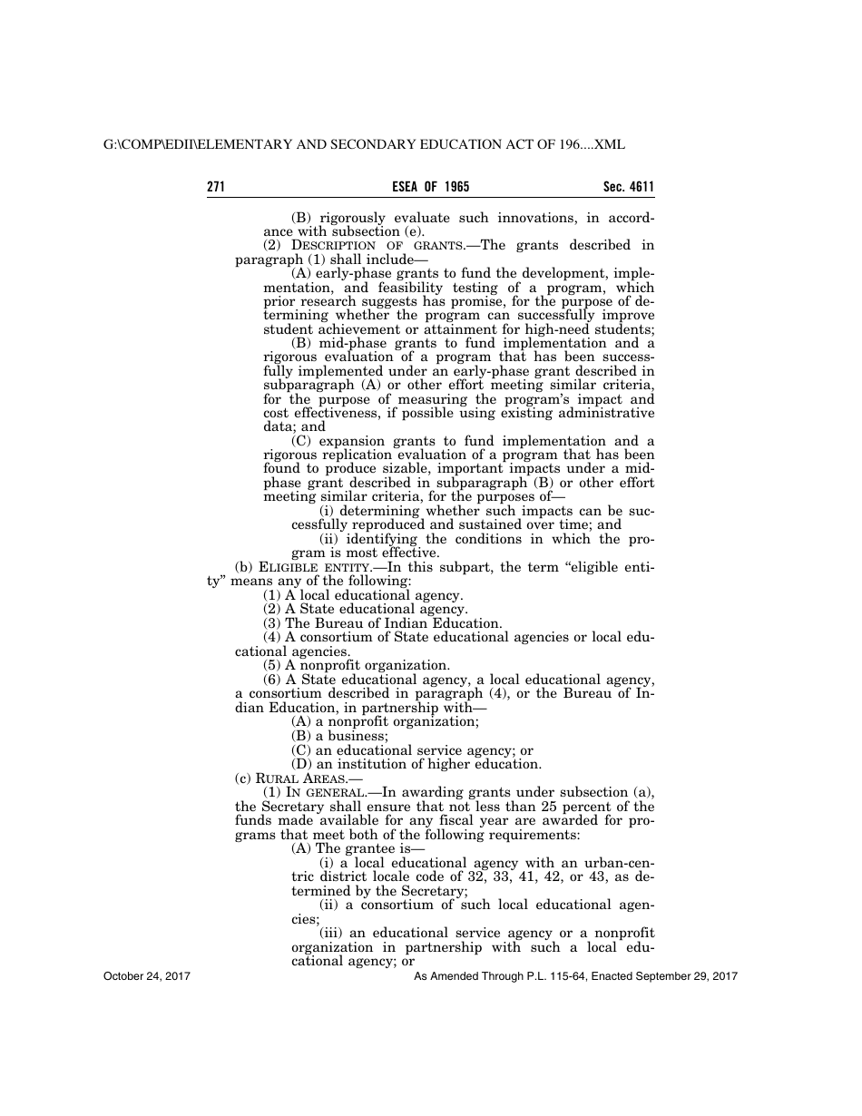 Elementary and Secondary Education Act of 1965, Page 271